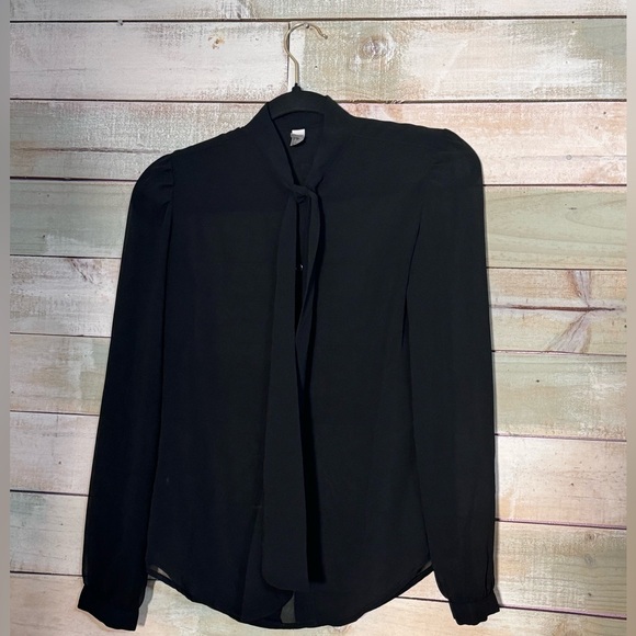 American Apparel Tops - Black sheer long sleeve blouse XS